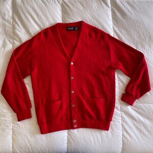 Vintage Red Acrylic Par Four Cardigan (sz L)